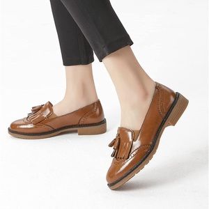 TRULAND Brown Leather Loafers